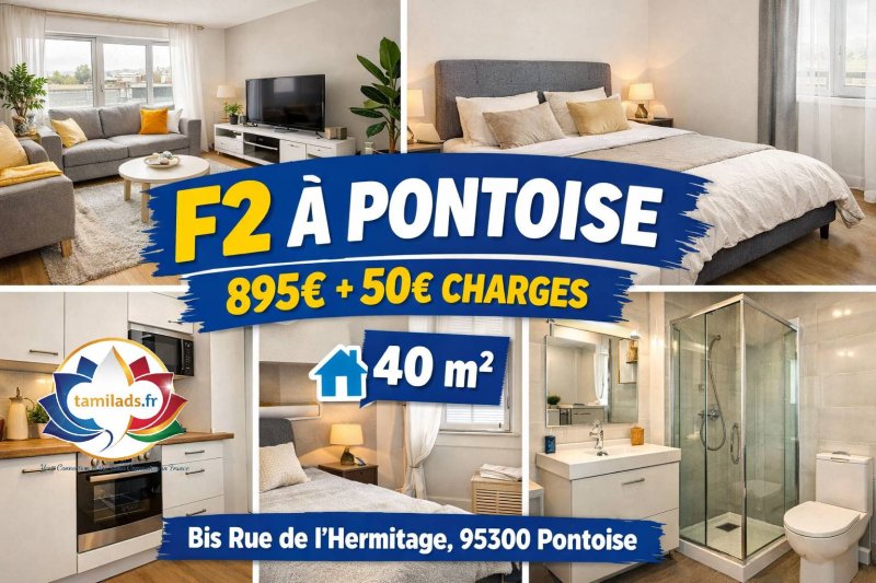 வாடகைக்கு F2 Appartement à louer à Pontoise – 40m² — 1/1
