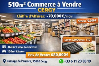 💼 510m² Grand Commerce à vendre – Cergy | மாதம் 70,000€ வருமானம் தரும் வியாபாரம்!