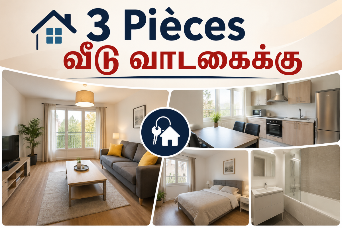 🏡 3 Pièces வீடு வாடகைக்கு உள்ளது | F3 Appartement à Louer – Gare Proche | 51m² | 2 Chambres — 1/1