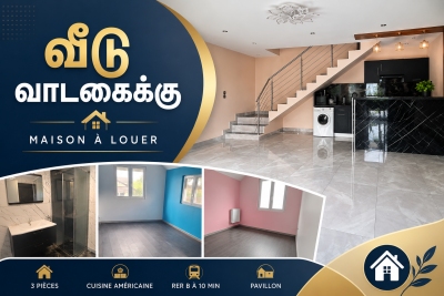 🏡 VILLEPINTE – அழகான 3 PIÈCES PAVILLON வீடு வாடகைக்கு | 65 m²
