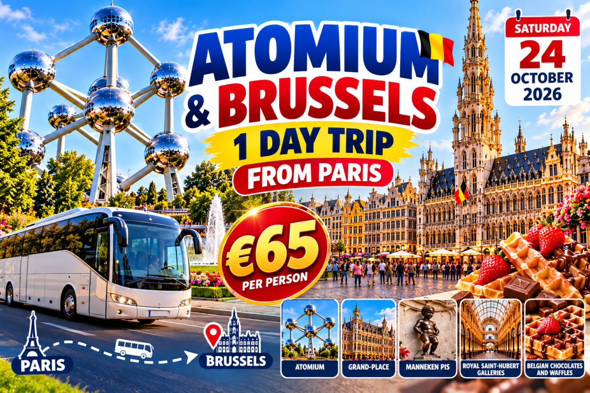 🇫🇷 Paris → Belgium 🇧🇪 Atomium & Brussels ஒரு நாள் சுற்றுலா – 65€ மட்டும்! — 1/2