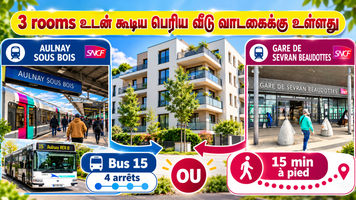 RER B பகுதியில் 4 Pièces வீடு வாடகைக்கு – 100m² — 1/2